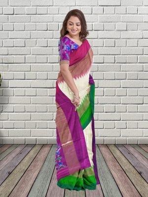 Purple Pochampally Ikkat Saree