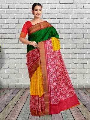 Red Pochampally Ikkat Saree